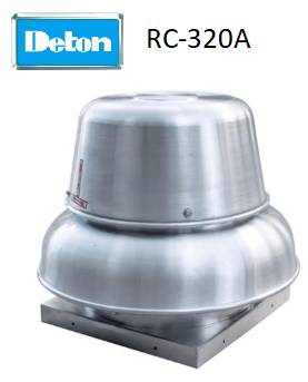 Ventilador tipo hongo modelo RC 320 descarga hacia abajo caudal 1400 cfm, presion 0,9"ca potencia 0,25kw