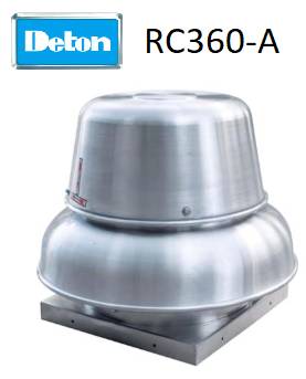 Ventilador tipo hongo modelo RC 360 descarga hacia abajo caudal 2200 cfm, presion 0,9"ca potencia 0,75kw