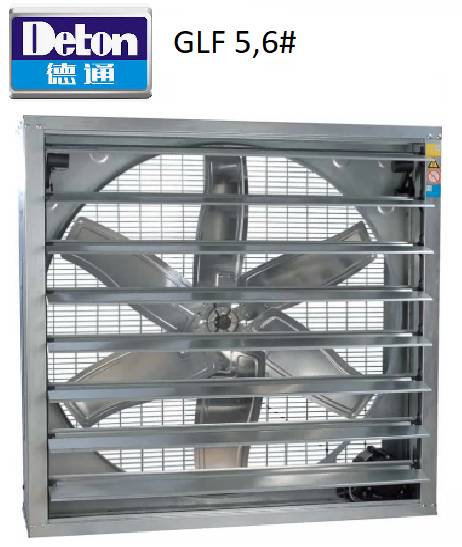 VENTILADOR AXIAL DETON GLF 5,6 WITH SHUTTER medidas 75cmx75cm con louver gravitacional caudal 4,700 cfm potencia 3/4hp 220/1/60