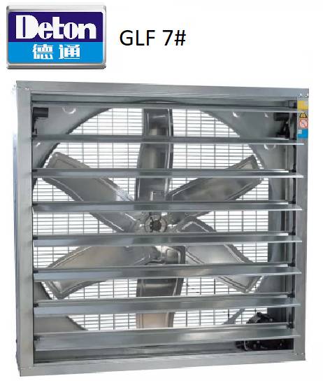 VENTILADOR AXIAL DETON GLF 7 WITH SHUTTER medidas 85cmx85cm con louver gravitacional caudal 8200 cfm potencia 3/4hp 220/1/60